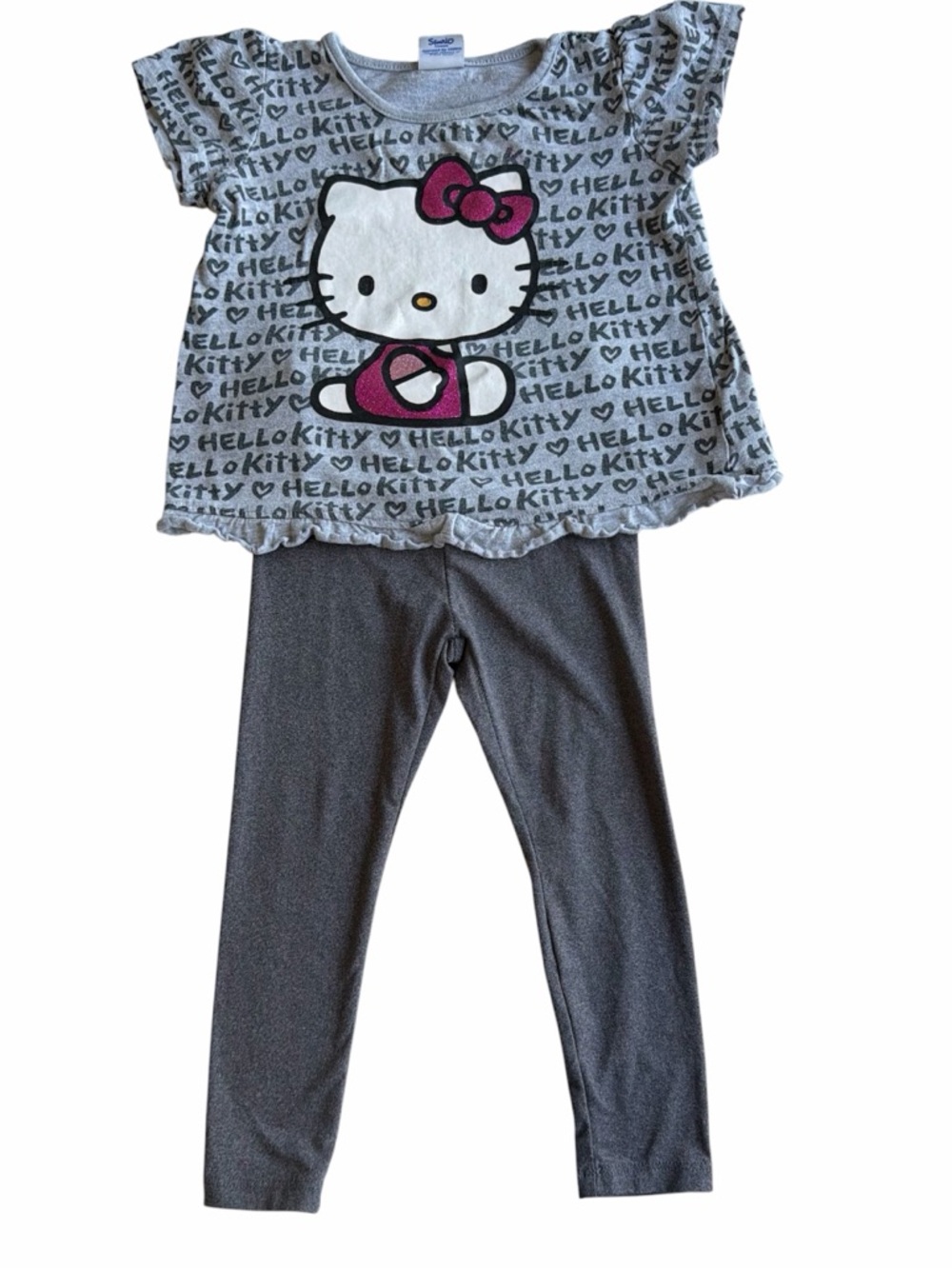 Hello Kitty Grey Tee And Gray Legging Bundle